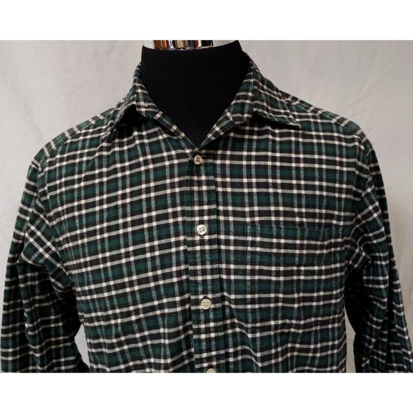Gap Mens Medium Green Plaid Long Sleeve Button Up Flannel Shirt - Picture 3 of 10